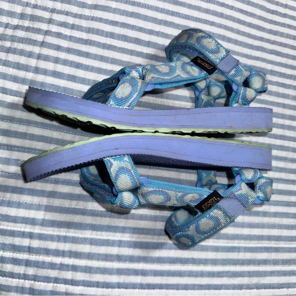 Teva Kids Original Universal Sandals Purple Blue Geometric‎ Straps Size 3